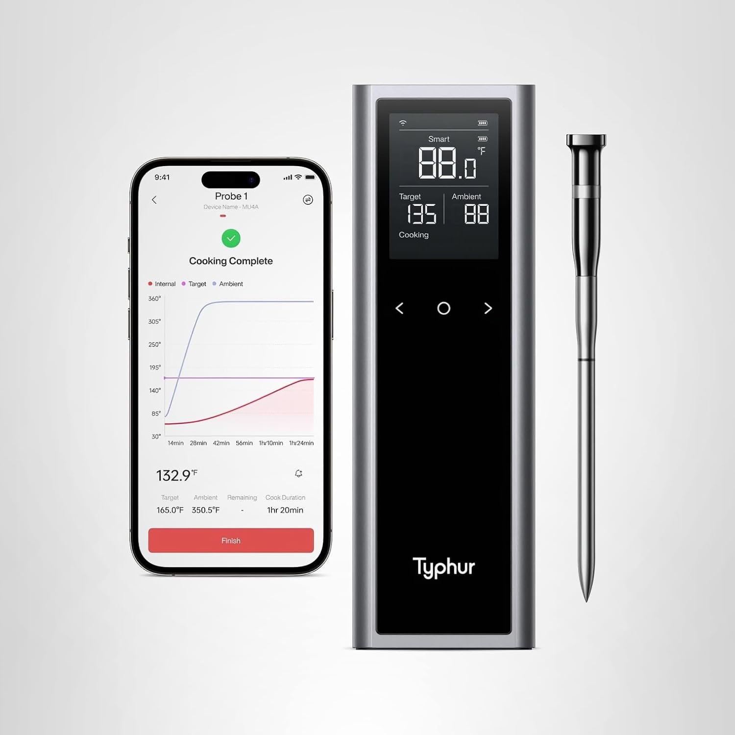 Typhur Sync One wireless meat thermometer with standalone display