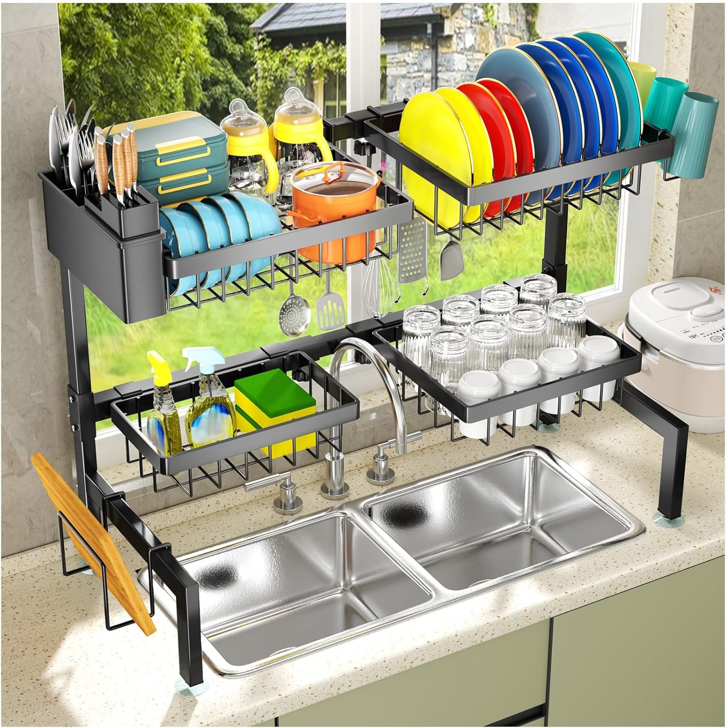 Over-the-Sink Dish Drying Rack for small kitchen counters
