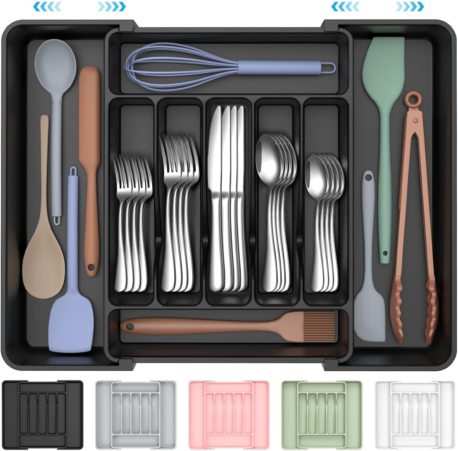 Expandable Drawer Organizer for kitchen utensils